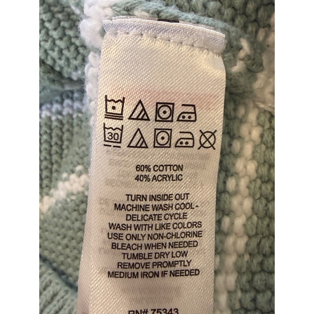Tommy Bahama Girls Sage Green White Striped Knit Button Sweater Vest Size 6